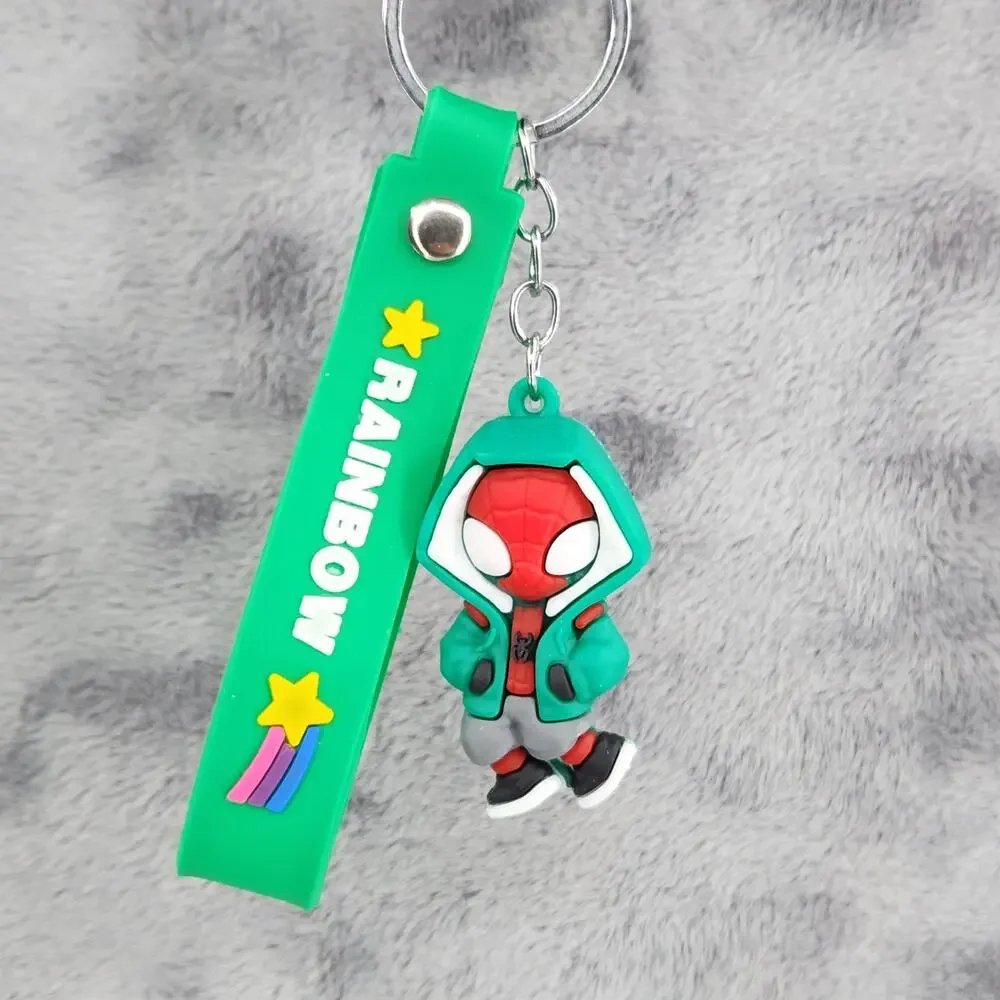 NEW Marvel Avengers Spider-Man Superhero Figure Keychain & Strap Bag Charm PVC